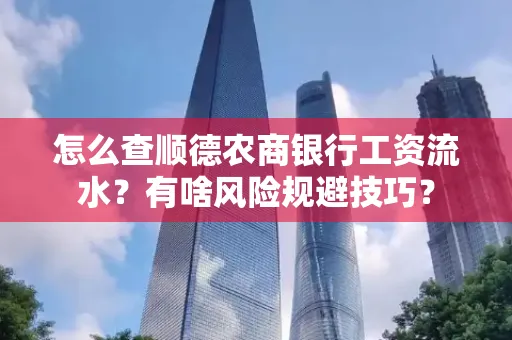 怎么查顺德农商银行工资流水？有啥风险规避技巧？
