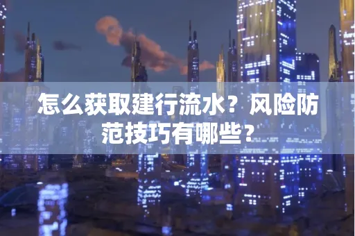 怎么获取建行流水？风险防范技巧有哪些？